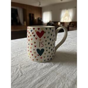 Anthropologie Love Is Love Multicolor Heart Pride Mug Excellent Condition